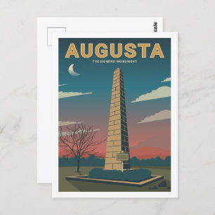 Augusta Monument Famous Travel Place Illustration Postcard