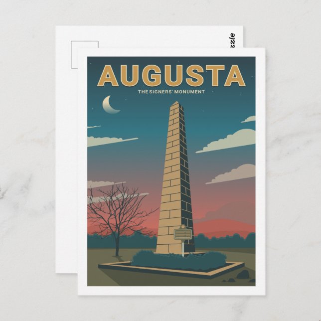 Augusta Monument Famous Travel Place Illustration Postcard (Front/Back)