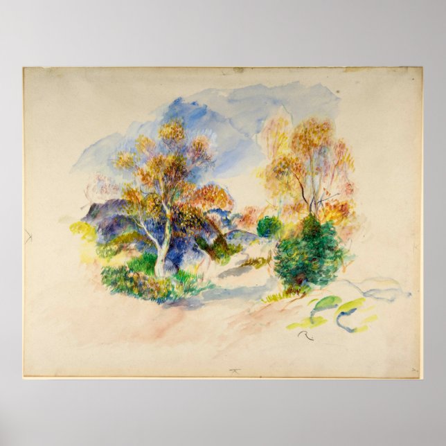Auguste Renoir Landscape with a Path between Trees Poster (Front)