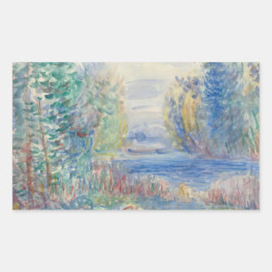 Auguste Renoir - River Landscape Rectangular Sticker