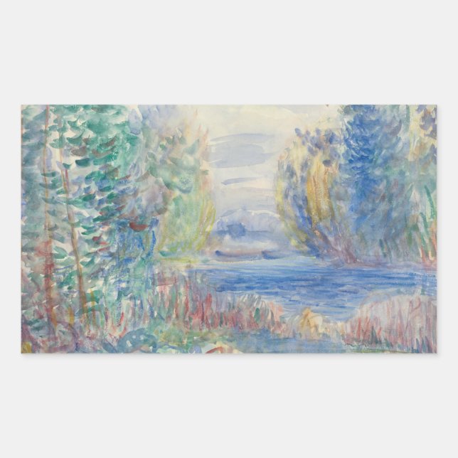 Auguste Renoir - River Landscape Rectangular Sticker (Front)