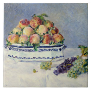 Auguste Renoir -Still Life with Peaches and Grapes Tile