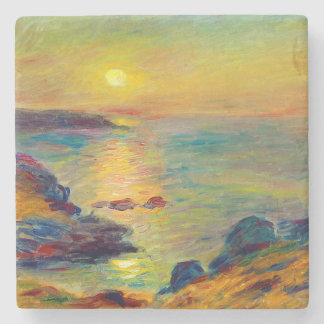 Auguste Renoir "Sunset et Douarnenez” Stone Coaster