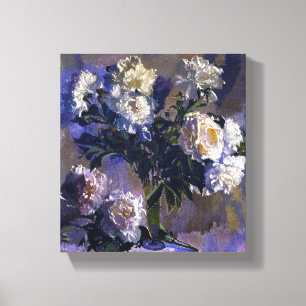 Augusto Giacometti Vintage White Peonies Canvas Print