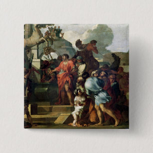 Augustus before the Tomb of Alexander III 15 Cm Square Badge