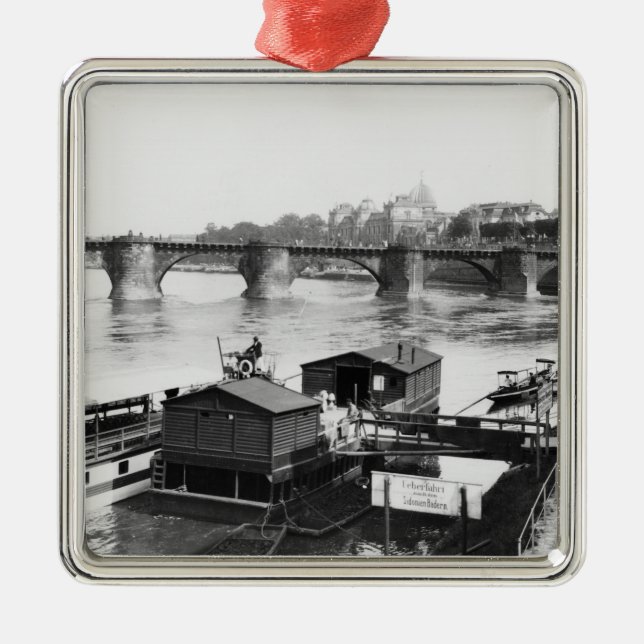 Augustus Bridge, Dresden, c.1910 Metal Tree Decoration (Front)