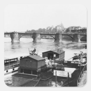Augustus Bridge, Dresden, c.1910 Square Sticker