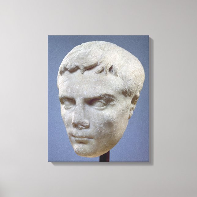 Augustus, marble head, c.27-20 BC Canvas Print (Front)