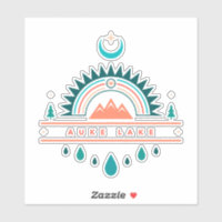 auke lake alaska rainbow moon sticker