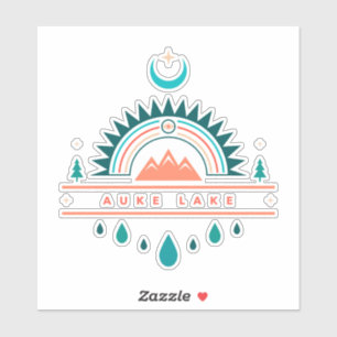 auke lake alaska rainbow moon sticker