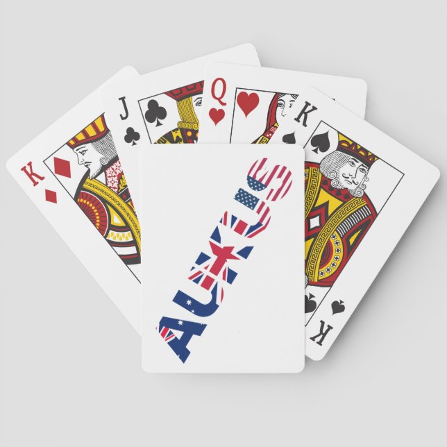 AUKUS AU UK US Security Pact Alliance Flags Playing Cards (Back)