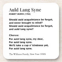 Auld Lang Syne Lyrics New Year's Eve Personalized
