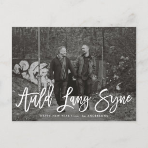 Auld Lang Syne Script New Year Photo Card