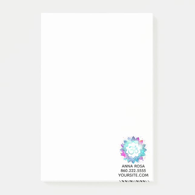 *~*  Aum OM Symbol Mandala Water Lily Lotus Post-it Notes (Front)