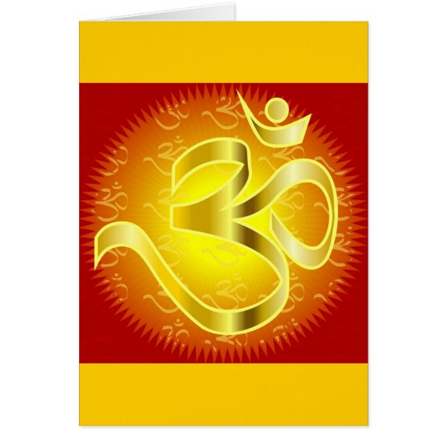 Aum or Om Symbol in yellows & reds (Front)