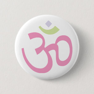 Aum sign 6 cm round badge