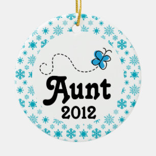 Aunt 2012 Personalised Snow Christmas Ornament