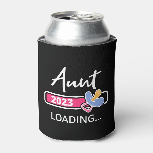 Aunt 2023 Loading I - Promoted To Auntie Can Cooler (Can Front)