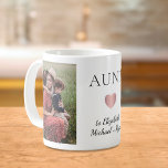 Aunt 2 Photo Coffee Mug<br><div class="desc">Personalised mug for the best aunt ever featuring 2 photos of her nieces and nephews,  "AUNT" or "AUNITIE" in elegant typography and a rose gold heart.  Add the names of her nieces and nephews.</div>