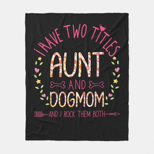 aunt and dog mum gifts  women sunflowers heart .pn fleece blanket (Front)
