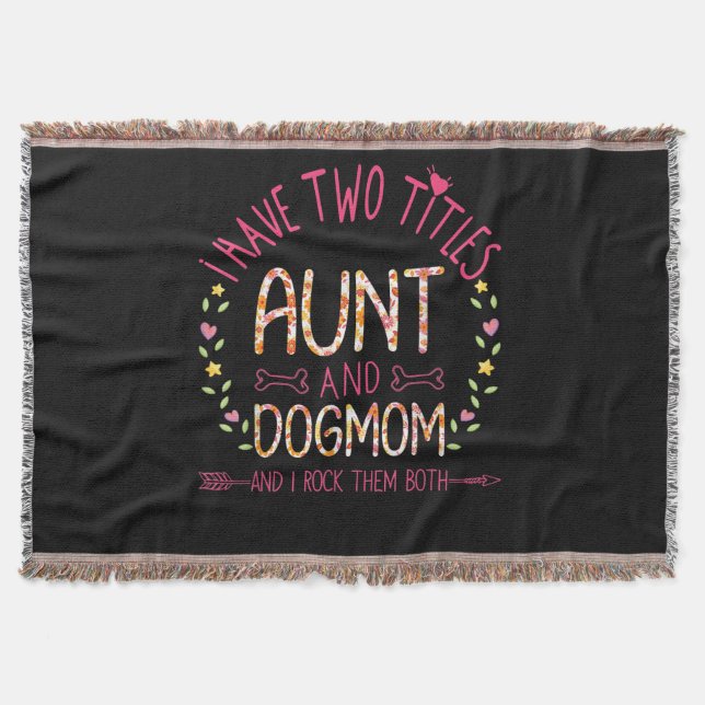 aunt and dog mum gifts  women sunflowers heart .pn throw blanket (Front)