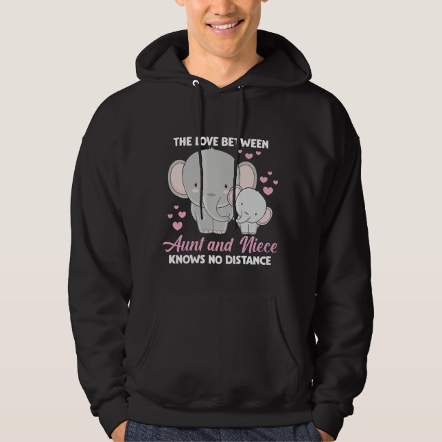 Aunt and Niece Love Auntie Family Elephant Hearts Hoodie (Front)