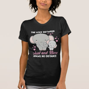 Aunt and Niece Love Auntie Family Elephant Hearts T-Shirt