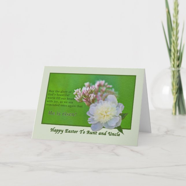 Aunt and Uncle's Easter Card with  Flowers (Front)