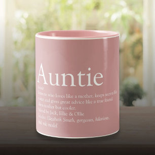 Aunt Auntie Definition Dusty Rose Pink Two-Tone Coffee Mug