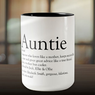 Aunt Auntie Definition Quote Modern Two-Tone Coffee Mug