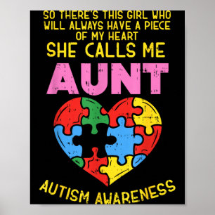 Aunt Autism Awareness Shirt Girl Piece Of My Heart Poster
