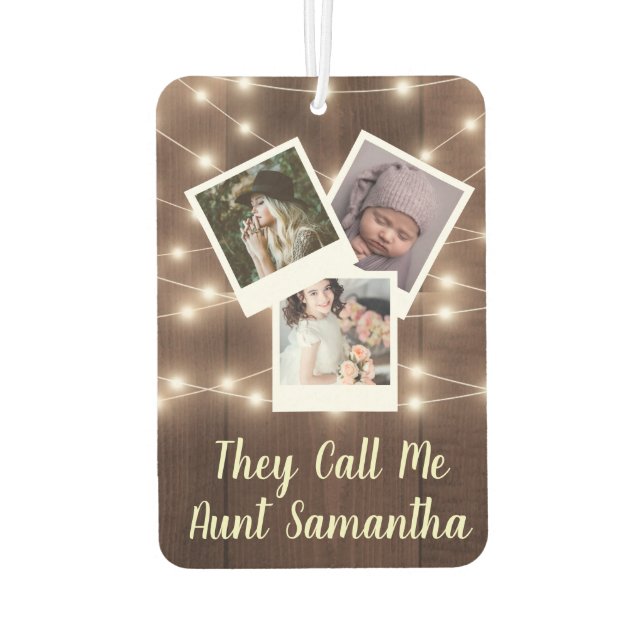 Aunt Automobile Baby Design Your Own Family Photos Car Air Freshener (Back)