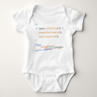 Aunt Baby Lover Funny Cute Code Saying Baby Bodysuit