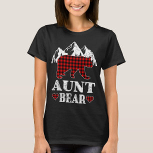 Aunt Bear Christmas Pajama Red Plaid Buffalo Match T-Shirt