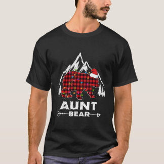 Aunt Bear Pajama Red Plaid Matching Family Gifts F T-Shirt