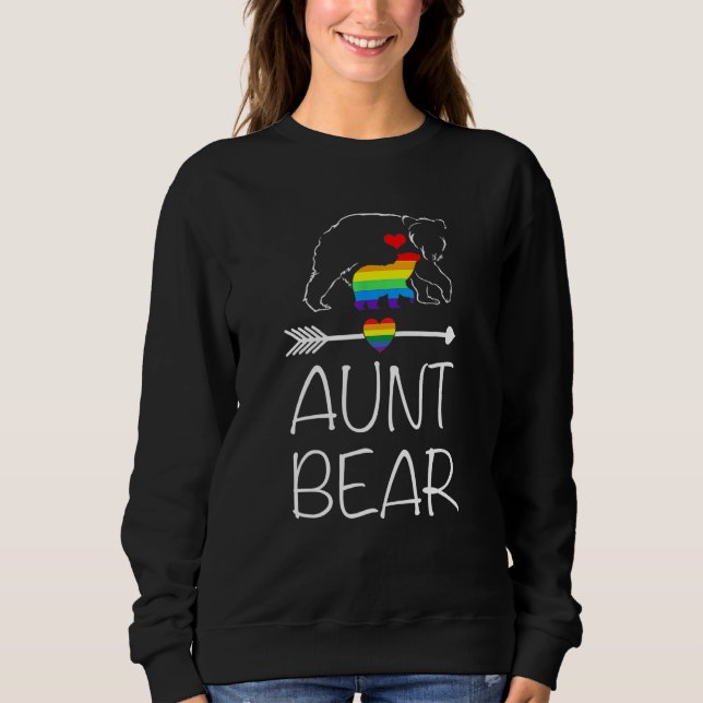 Aunt Bear Proud Mum Rainbow Flag Lgbt Pride Sweatshirt (Front)