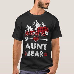 Aunt Bear , Red Buffalo Plaid Aunt Bear Pajama T-Shirt