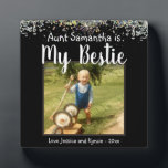 Aunt Bestie Glitter Desk Photo Plaque<br><div class="desc">Fun faux glitter photo desk plaque. All text is customisable and photo can easily be changed. My Aunt is my Bestie with niece or nephew name option at the bottom of the plaque. A unique gift for that special person in your life.</div>