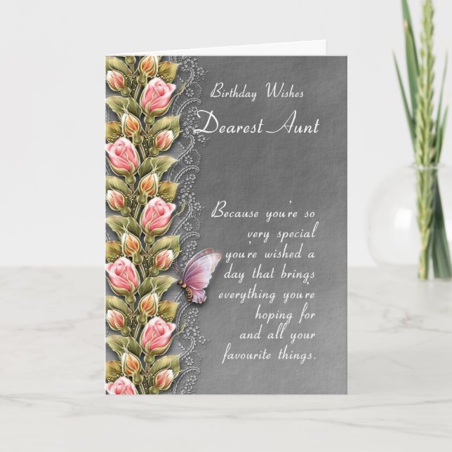 aunt birthday card - birthday card with roses and (Front)