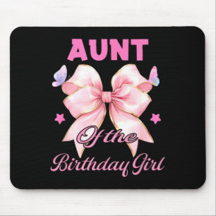 Aunt birthday girl matching coquette pink bow mouse pad