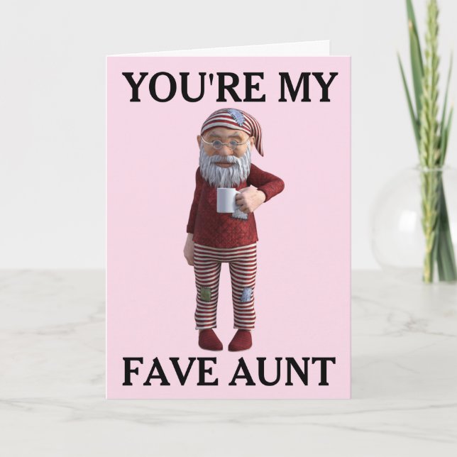 AUNT BIRTHDAY GNOME ELF CARD (Front)
