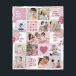 Aunt Birthday Niece Nephew Photo Collage Pink Fleece Blanket<br><div class="desc">Celebrate the special moments with your loved one with this simple, modern and minimalist Photo Collage design. This customisable picture collage design is perfect for creating a personalised and heartfelt gift featuring cherished moments, creating a visual journey of the precious memories you've shared. Great for birthday, wedding anniversary, Valentine's Day...</div>
