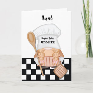 Aunt Birthday Whimsical Gnome Baker Baking Card