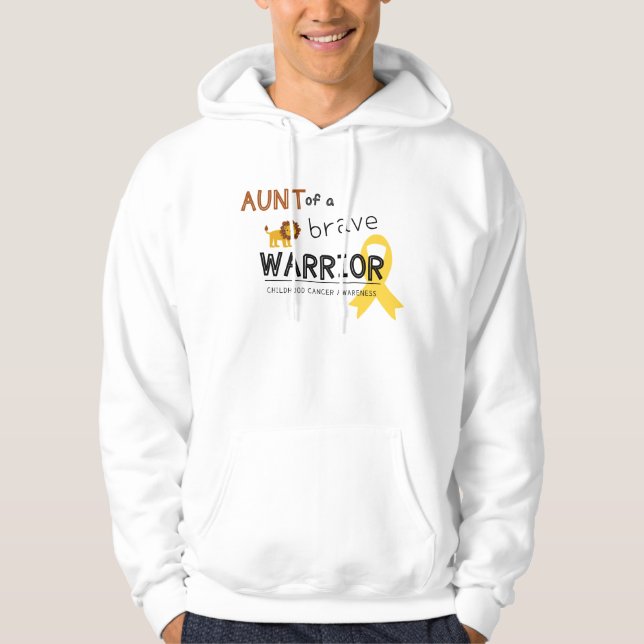 aunt brave warrior child cancer pullover hoodie (Front)