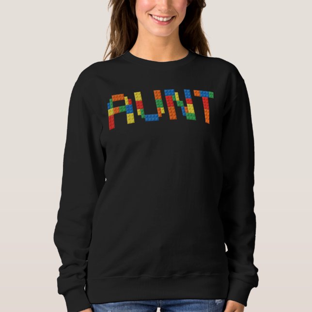 Aunt Brick Builder Blocks Master Builder  For Wome Sweatshirt (Front)