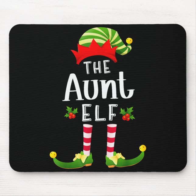 Aunt Christmas Elf Matching Pajama X-mas Party  Mouse Pad (Front)