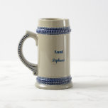 Aunt Custom Name Weddings Blue Text Gift Beer Stein<br><div class="desc">Designed in blue text templates for "Aunt" and name which you can customise as you like!</div>