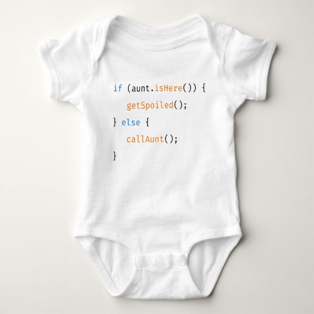 Aunt Developer Funny Newborn Baby Code Bodysuit (Front)