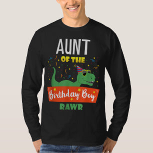 Aunt Dinosaur Funny Birthday Boy Auntie Gift T-Shirt