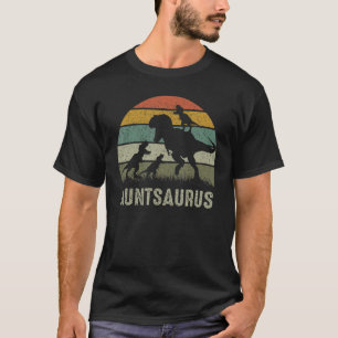 Aunt Dinosaur T Rex Auntsaurus 3 Kids Family Match T-Shirt